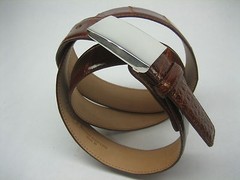 Sterling silver 925 buckle w/30 MM Genuine Alligator belt size 32 to 44 U.S.A.