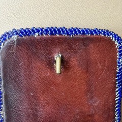 Vintage Hand Made Native American Tribal Leather Back Seed Bead Belt Buckle