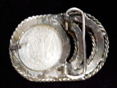 1891-O Morgan Silver Dollar Lady Liberty Coin Belt Buckle