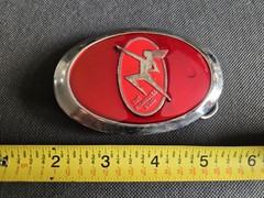 Milwaukee Road Red Railroad Metal Belt Buckle