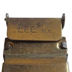 Vintage Lee Heavy Duty Belt Buckle Brass Tone Metal Adjustable Strap Loop