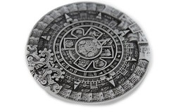 Men Women Metal Belt Buckle Silver Metal Fashion Aztec Calendar Mayan Sun Stone