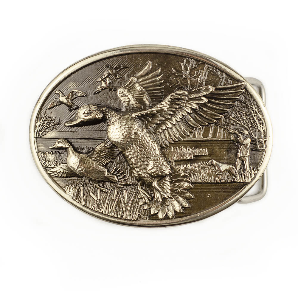 Mallard german silver belt buckle, Duck hunting, Trophy duck season hunter gift