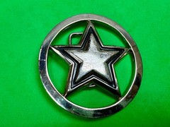 Famous Stars & Straps Five Point Star Logo See-Trough Silver Color Belt Buckle