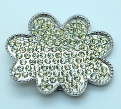 Handmade western style classic Belt Buckle Silver Metal clear rhinestone fashion
