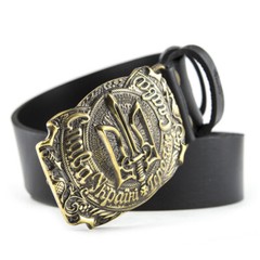 Brass belt buckle Glory to Ukraine! OUN, National Ukrainian OUN trident buckle