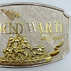 Vintage 1992 World War 2 WW2 USMC Marines Remembered Commemorative Belt Buckle