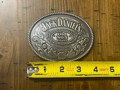 Jack Daniels Old No. 7 Brand Silver Tone Belt Buckle 4×3
