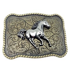 Horse Belt Buckle Western Cowboy Native American Motorcyclist (HRS-18)