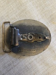 Vintage Hit Line Corporate Brass Belt Buckle ASTRO MUD INC Graham TX Read