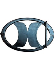 Pre Owned Black Hurley H Logo Oval Belt Buckle Lead Free.