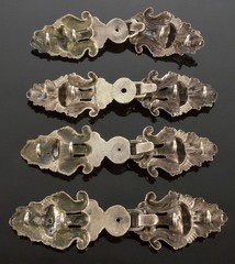 ANTIQUE AUSTRO-HUNGARIAN HERMANN RATZERSDORFER SET OF 4 SILVER CAPE BUCKLES