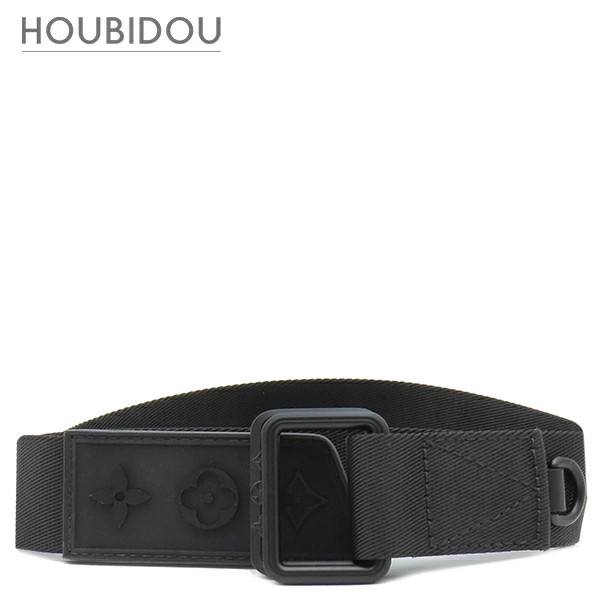 LOUIS VUITTON Belt Suntulle Skater Cotton Black Matte Black Hardware