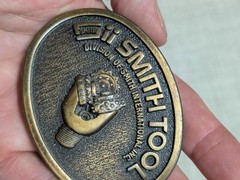 vintage 1970s belt buckle SMITH TOOL western OIL FIELD equipment BRASS cowboy
