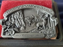 1984 Limited Pewter Siskiyou &lsquo;The Rocky Mountains&rsquo; Belt Buckle New In Box #801