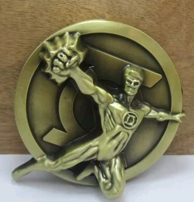 Super Hero Green Lantern Comic Book Silver Belt Buckle