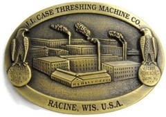 Vintage Belt Buckle J.J. Case Threshing Machine Racine Wisconsin USA Ltd Edition