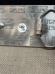 Union Jack British Flag Belt Buckle Pewter Vintage 4622 3 1/2&Prime;