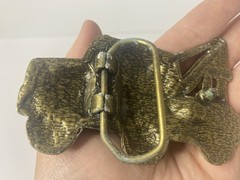 1970s Brass Wrecker Tow Truck Belt Buckle Vintage Vehicle Equipment