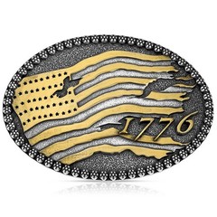 Montana Silversmiths Attitude 1776 Birth of a Nation Flag Western Belt Buckle