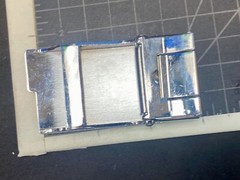 Replacement Silver And Black Line Pattern Vintage Retro Belt Buckle