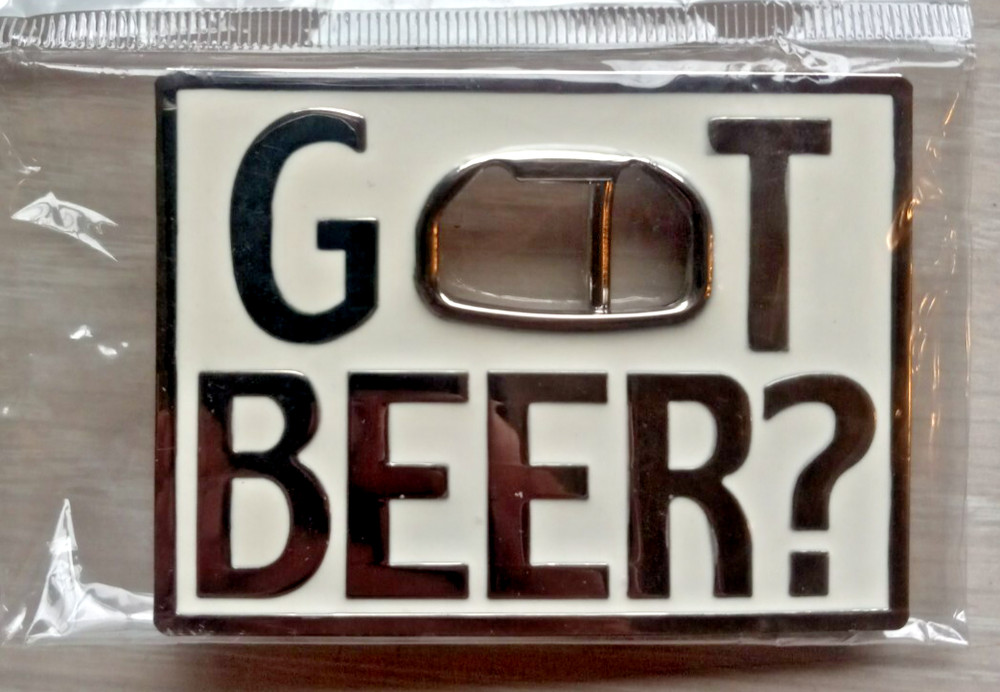 Got Beer? Belt Buckle White – Novelty Fun – NEW –
