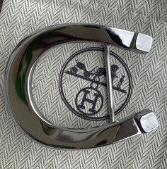 Hermes Buckle Waist Belt 38mm Plated Silver Hermès Fer à Cheval horseshoe-shaped