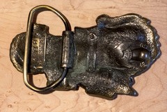 Vintage 1984 Great American Buckle Co Green Dragon Belt Buckle Serial H 1422 3D