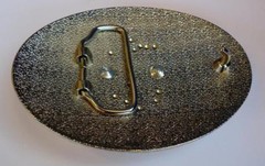 NEW 3-D OVAL HORSE HEAD SILVER AND GOLD WESTERN COWBOY RODEO BELT BUCKLE