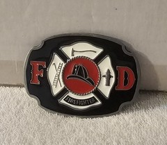 FIRE DEPARTMENT FIREFIGHTER AXE HELMET LADDER HYDRANT BELT BUCKLE