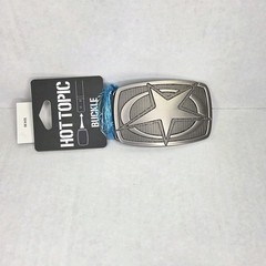 Hot Topic Star & Circle Alloy Belt Buckle Silver