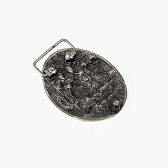 Sugar Skull woman german silver belt buckle, Santa Muerte Skull El Día de Muerte