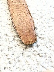 VTG Brighton Leather Belt Size M Brown Gold Buckle USA Made Chunky Double Keeper