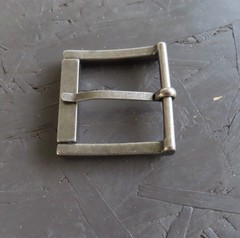 Single Prong Belt Buckle Mens Silver 1.5 Square Roller Replacement Casual Retro