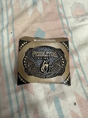 2024 Pendelton Whiskey Buckle Gold Bronze Bronco Bull Leather Belt Large 34 – 44