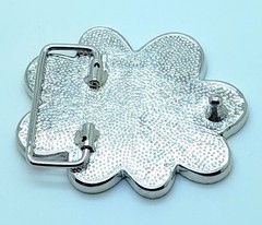 Handmade western style classic Belt Buckle Silver Metal clear rhinestone fashion