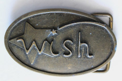 Vintage Wish upon a Star Brass Tone Belt Buckle