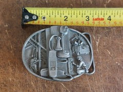Vintage 1988 Siskiyou Telephone Lineman Heavy Duty Metal Belt Buckle USA