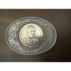 John Wayne American Vintage Silver Tone Western Oval Belt Buckle The Duke