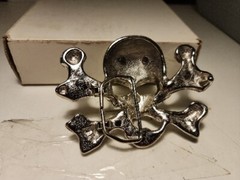 Skull & Crossbones Rhinestone Enc Belt Buckle Pirate Skull 4  » JB^a