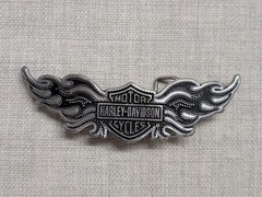 vintage Y2K belt buckle HARLEY DAVIDSON motorcycle STUDDED flames wings WESTERN