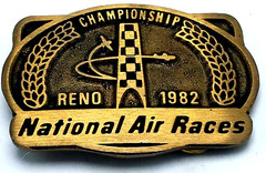 Vintage 1982 National AIr Races Championship Brass Belt Buckle RARE Dynabuckle