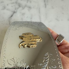 Western Saddle Belt Buckle Nickel Plated Hand-Polished Cowboy Americana