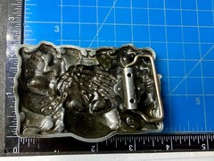Three-skull Hear No Evil See No Evil Speak No Evil Gothic Punk Belt Buckle