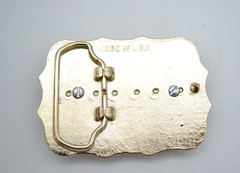 Polished Agate Gold Colored Belt Buckle with Gift Box Made in the USA