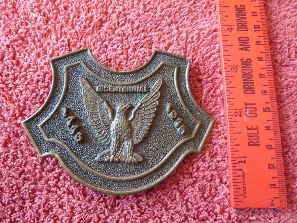 1776 -1976 Bicentennial 3 Dimensional Eagle Solid Cast Brass Belt Buckle