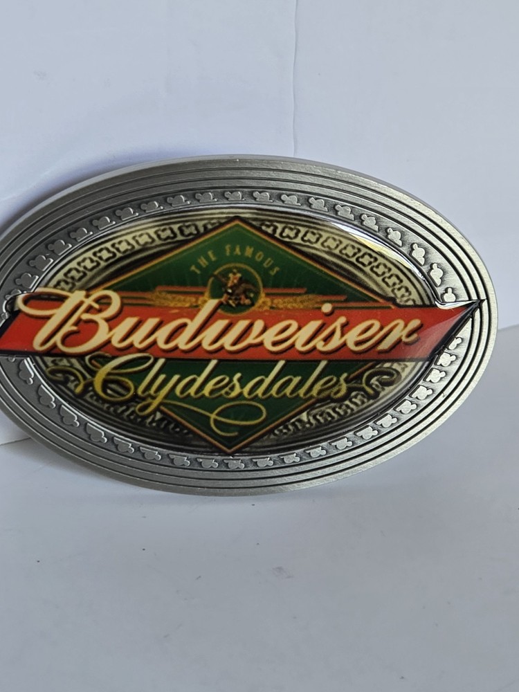 Vintage Budweiser « CLYDESDALES » Oval Belt Buckle