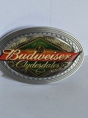 Vintage Budweiser « CLYDESDALES » Oval Belt Buckle