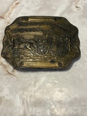 America’s Heroes Belt Buckle Solid Brass Fire Engine Horse Department 784