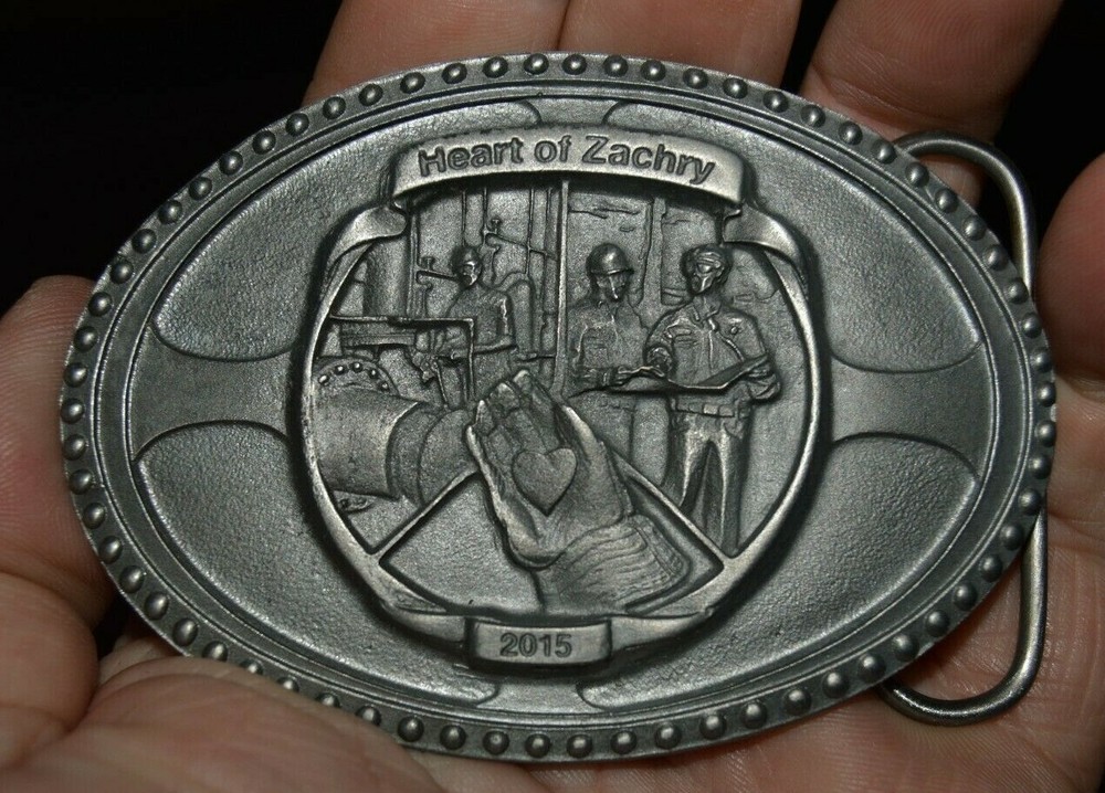 2015 Heart of Zachary Cape Canaveral Energy Center Award Silver Tone Belt Buckle